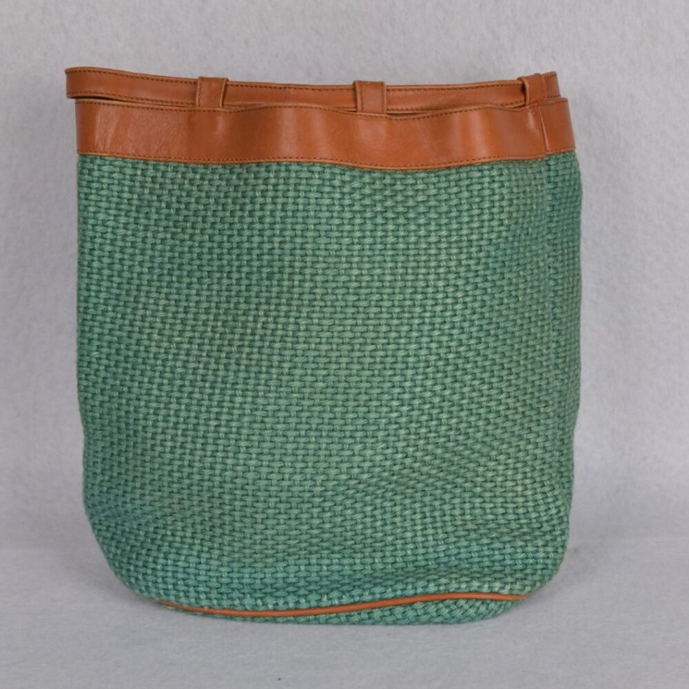 Talbots Green Jute Bag Backpack Purse Made in Italy